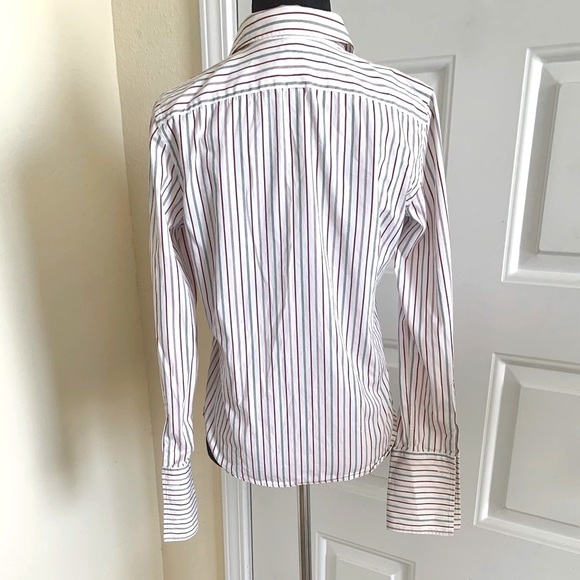 Lauren Ralph Lauren Red And White Striped Button Down Shirt - Picture 2 of 11